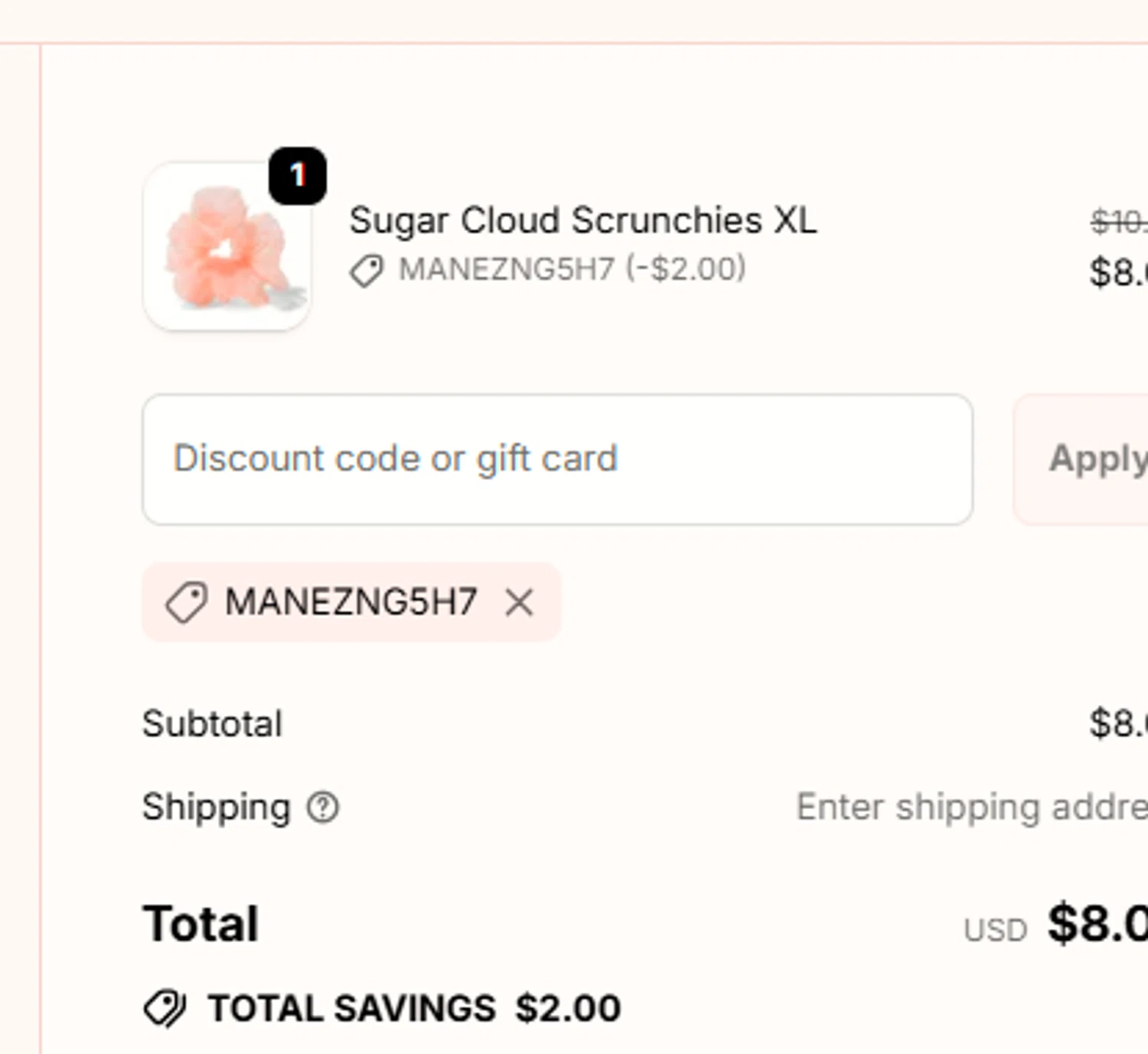 Mane Addicts promo code screenshot showing code MANEZng5H7 applied at Mane Addicts checkout page. Uploaded by SimplyCodes community member a2d2c2d211 on Sep 25, 2025