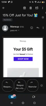 Maneup5 coupon verification screenshot