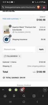 FULLMANE60 coupon verification screenshot