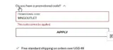 Mango Outlet coupon verification screenshot