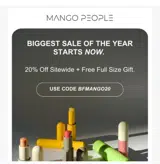 Mango People coupon verification screenshot