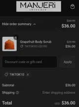 TIKTOK10 coupon verification screenshot