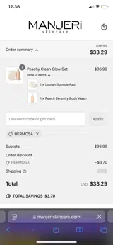 HERMOSA coupon verification screenshot
