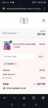 HONOR coupon verification screenshot