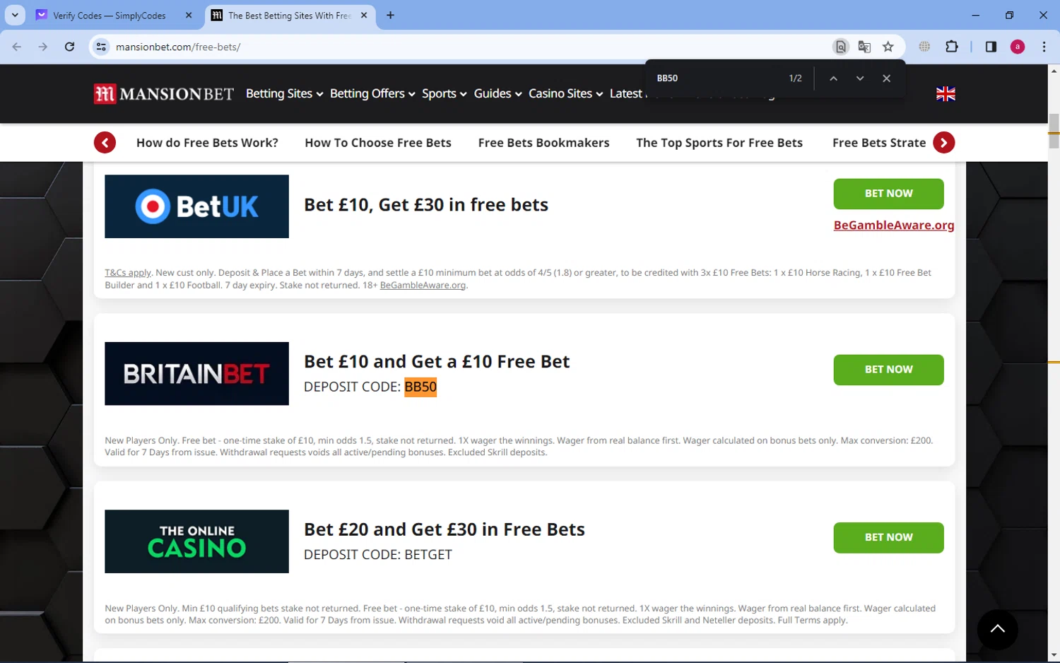 MansionBet checkout page showing MansionBet promo code box | Screenshot taken by SimplyCodes community member on Mar 3, 2024