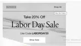 LABORDAY20 coupon verification screenshot