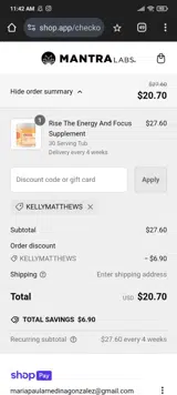 Kellymatthews coupon verification screenshot