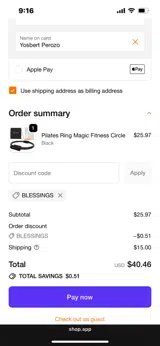 BLESSINGS coupon verification screenshot