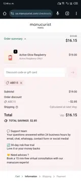ABE15 coupon verification screenshot