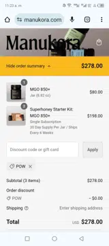 Pow coupon verification screenshot