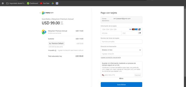 ManyCam checkout page showing ManyCam promo code box | Screenshot taken by SimplyCodes community member on Sep 24, 2024