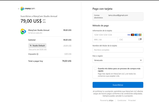 ManyCam checkout page showing ManyCam promo code box | Screenshot taken by SimplyCodes community member on Jul 21, 2025