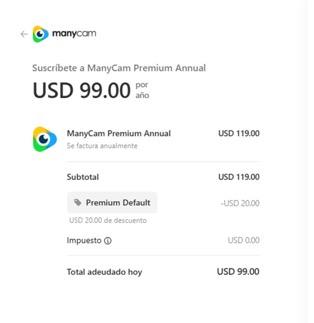 ManyCam checkout page showing ManyCam promo code box | Screenshot taken by SimplyCodes community member on Dec 20, 2024