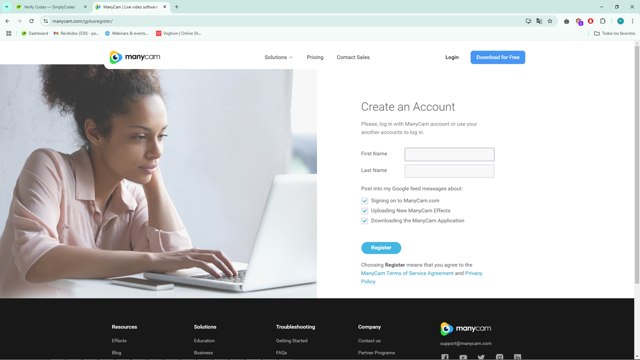 ManyCam checkout page showing ManyCam promo code box | Screenshot taken by SimplyCodes community member on Nov 23, 2024