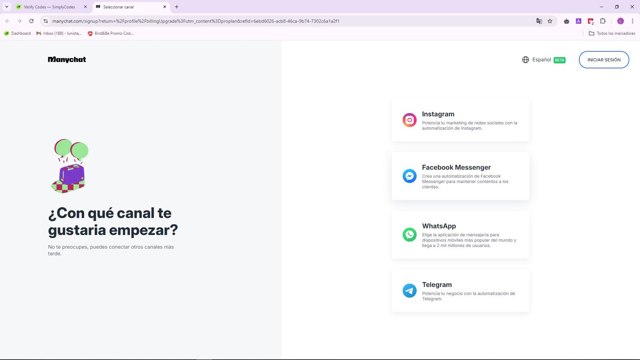 ManyChat checkout page showing ManyChat promo code box | Screenshot taken by SimplyCodes community member on Sep 2, 2024