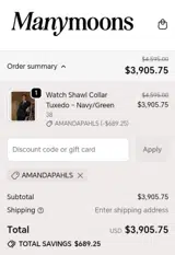 Manymoons coupon verification screenshot