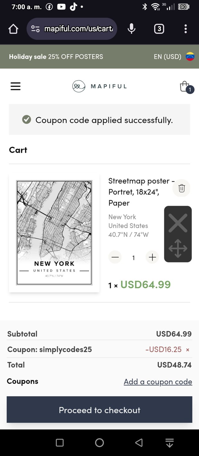 MAPIFUL checkout page showing MAPIFUL coupon code box | Screenshot taken by SimplyCodes community member on Dec 26, 2024