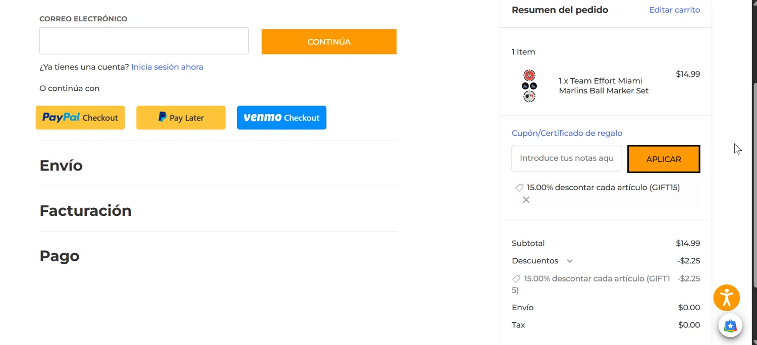 Maple Hill Golf checkout page showing Maple Hill Golf coupon code box | Screenshot taken by SimplyCodes community member on Jan 2, 2026