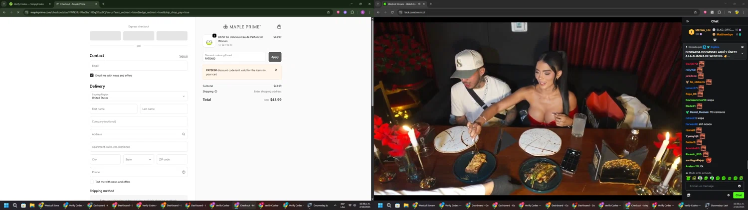 Maple Prime discount code screenshot showing code PATEK60 applied at Maple Prime checkout page. Uploaded by SimplyCodes community member RoyalSentinel4577 on Oct 3, 2025