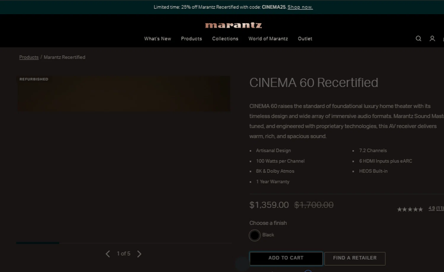 Marantz checkout page showing Marantz coupon code box | Screenshot taken by SimplyCodes community member on Aug 23, 2024