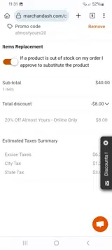 March and Ash coupon verification screenshot