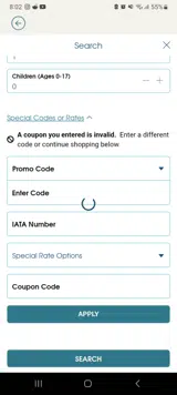 MOBILE coupon verification screenshot