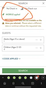 MOBILE coupon verification screenshot