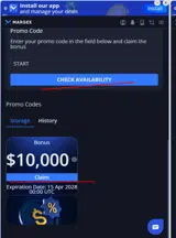 START coupon verification screenshot