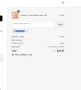 WELCOME20 coupon verification screenshot