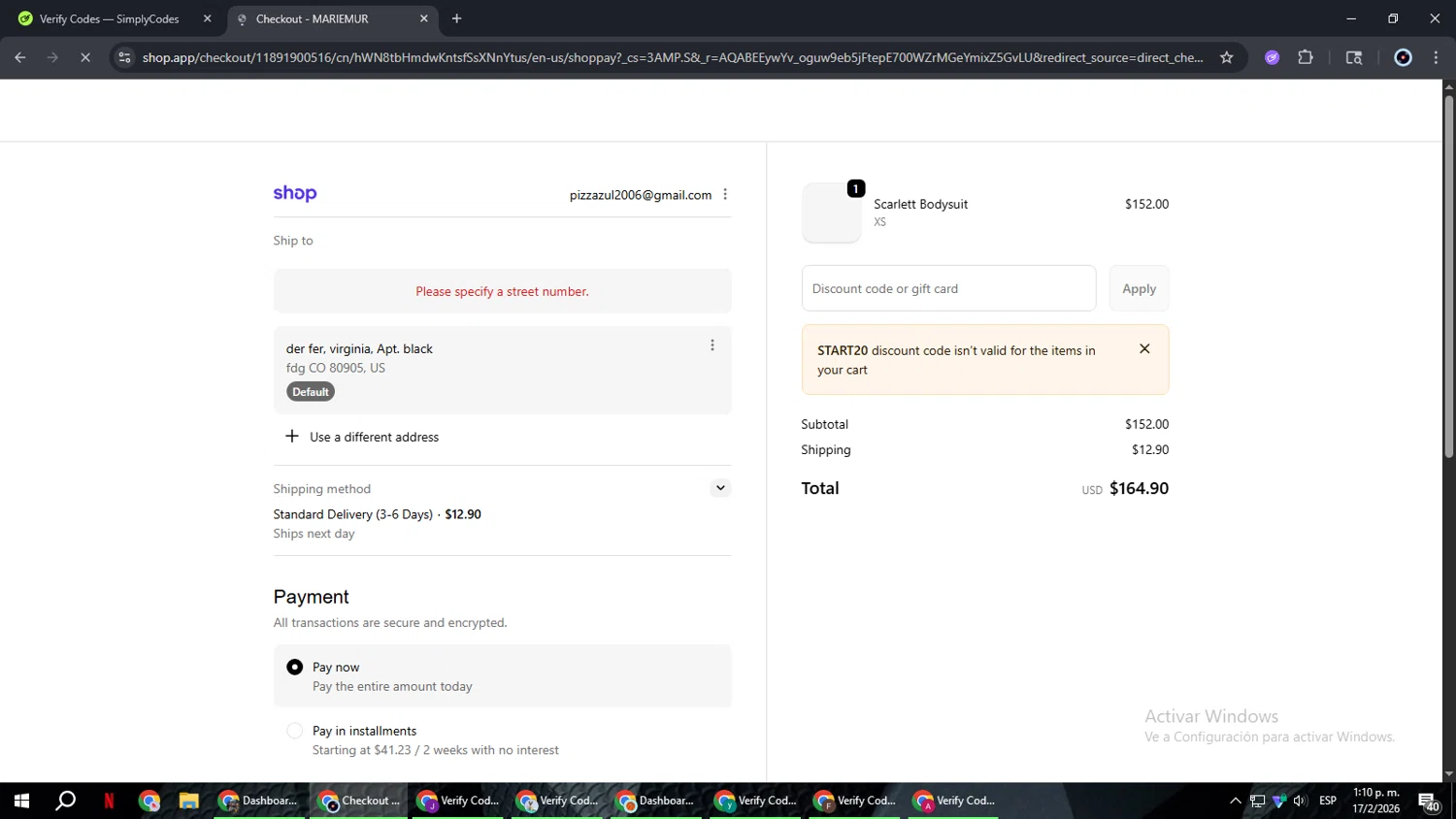 Mariemur checkout page showing Mariemur discount code box | Screenshot taken by SimplyCodes community member on Feb 17, 2026