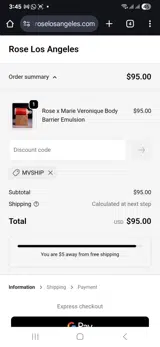 Marie Veronique coupon verification screenshot