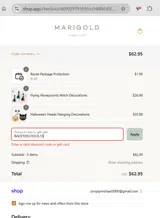 Marigold Modern Kids coupon verification screenshot