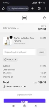 ADBQ5 coupon verification screenshot