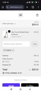 ADBQ9 coupon verification screenshot