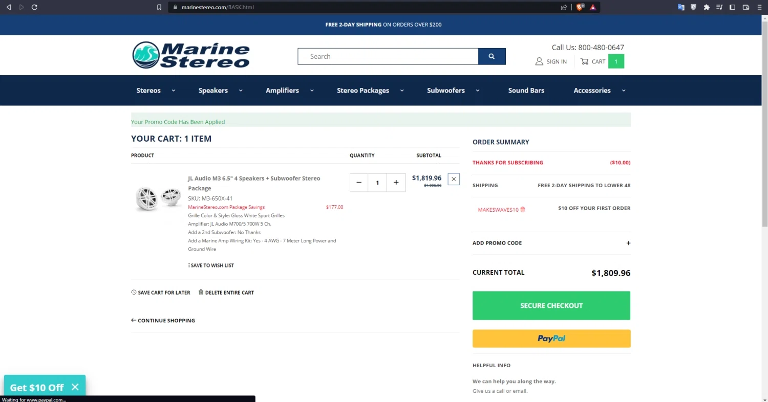 where to use Marine Tex promo code box