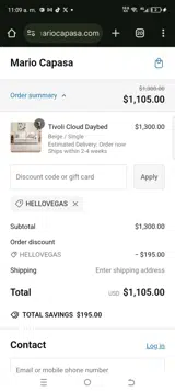 Hellovegas coupon verification screenshot
