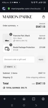 Marion Parke coupon verification screenshot