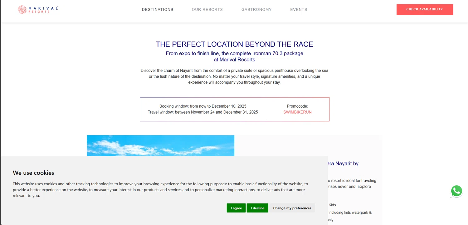 Marival promo code screenshot showing code SWIMBIKERUN applied at Marival checkout page. Uploaded by SimplyCodes community member FrugalElite775 on Sep 26, 2025
