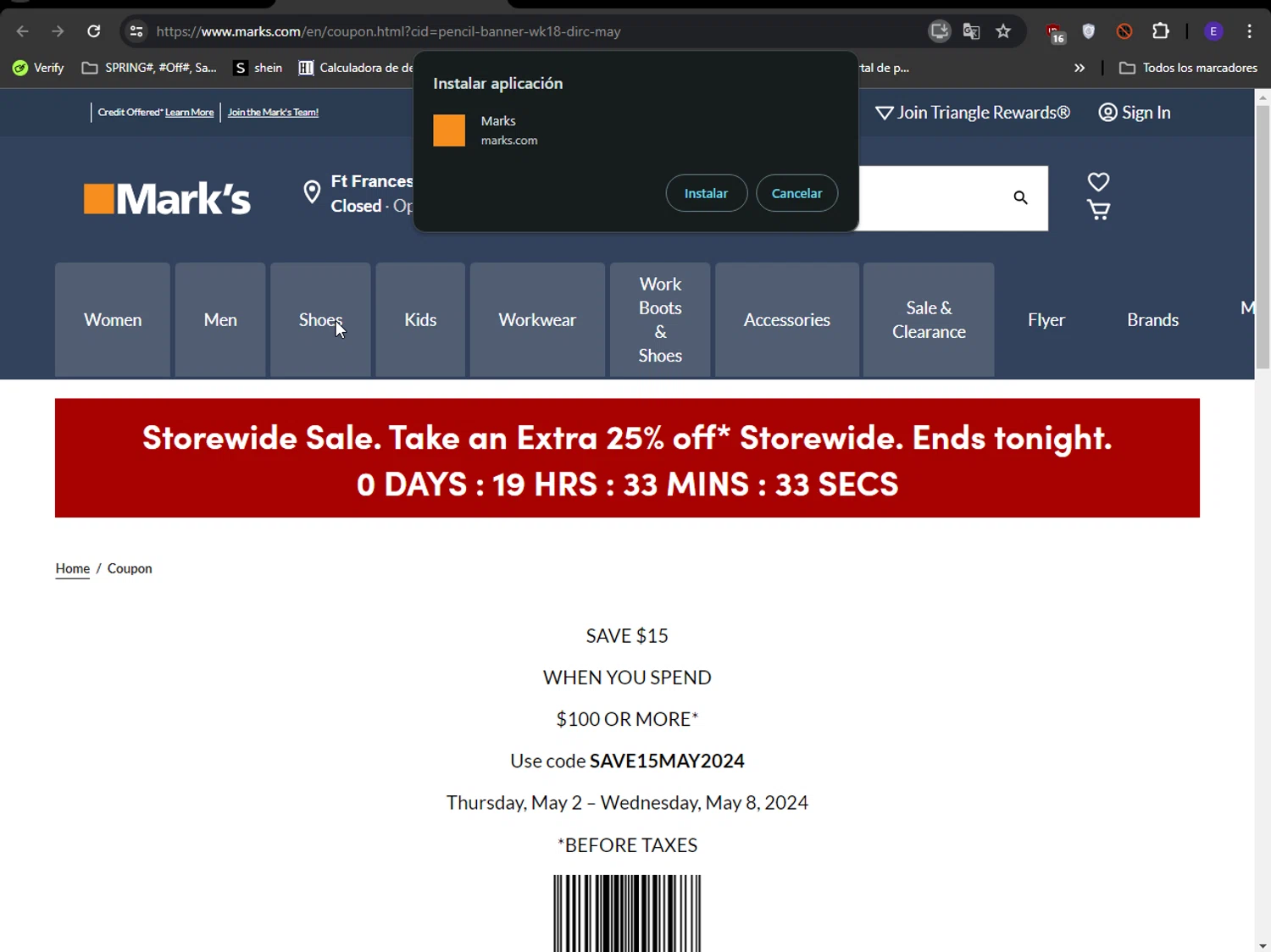 Mark's Coupons 15 Off Coupon Codes in August 2024 SimplyCodes