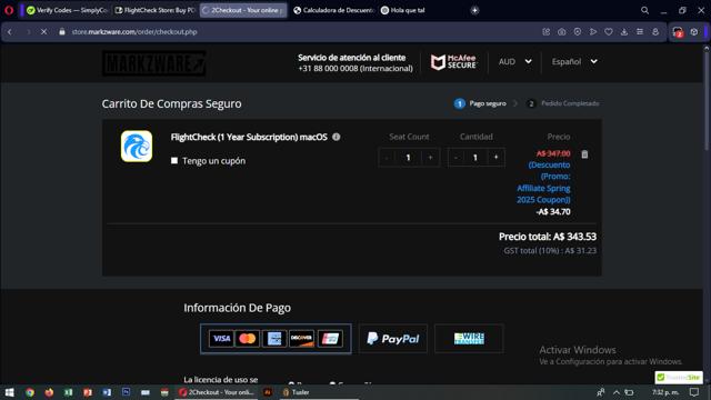 Markzware checkout page showing Markzware coupon code box | Screenshot taken by SimplyCodes community member on Jun 20, 2025
