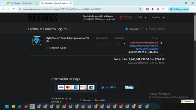 Markzware checkout page showing Markzware coupon code box | Screenshot taken by SimplyCodes community member on Jun 14, 2025