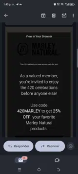 Marley Natural coupon verification screenshot