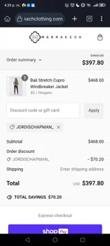 JORDISCHAPMAN_ coupon verification screenshot