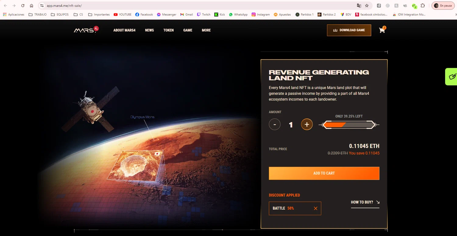 Mars4 checkout page showing Mars4 promo code box | Screenshot taken by SimplyCodes community member on Sep 25, 2024