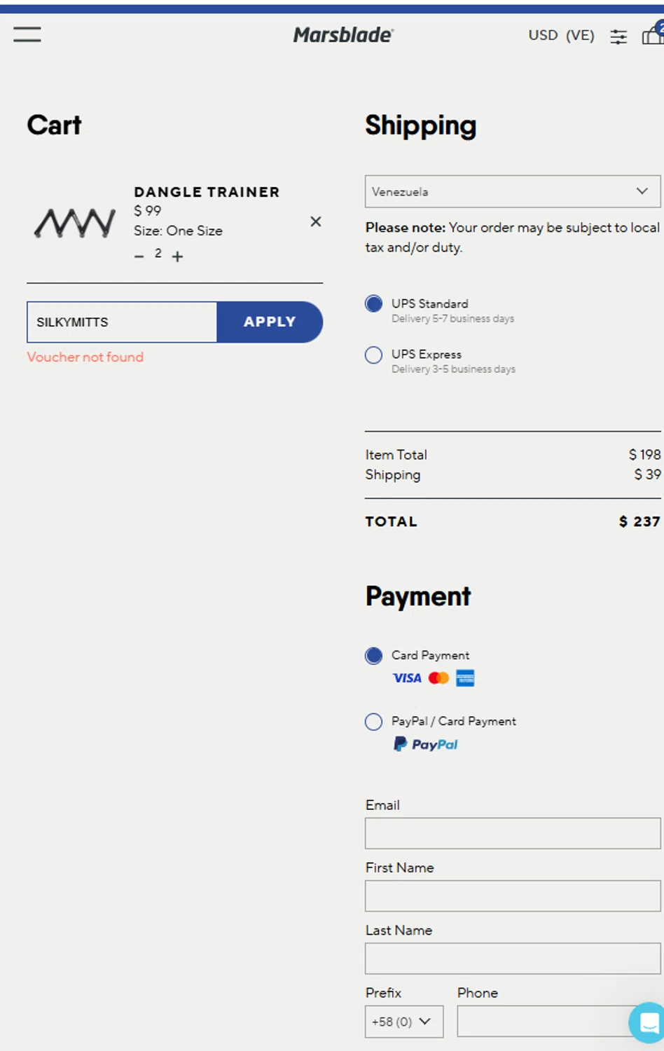 Marsblades promo code screenshot showing code SILKYMITTS applied at Marsblades checkout page. Uploaded by SimplyCodes community member Franyer12 on Jan 14, 2025
