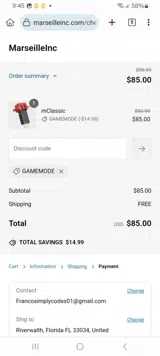 GAMEMODE coupon verification screenshot