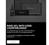 LOUDFORLESS20 coupon verification screenshot