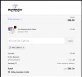 WELCOME15 coupon verification screenshot