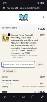 Freeship coupon verification screenshot