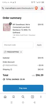 FREESHIPPING coupon verification screenshot